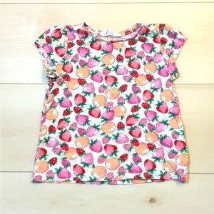 🍓 H&M Summer Fruity Colorful Girl strawberry Tee T-Shirt 🍊